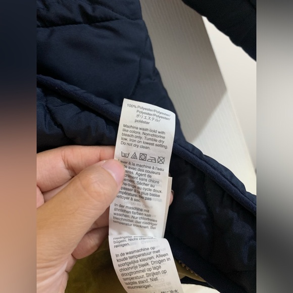 J. Crew Navy Quilted Cocoon Puffer Jacket with PrimaLoft - Size Small - Picture 11 of 12